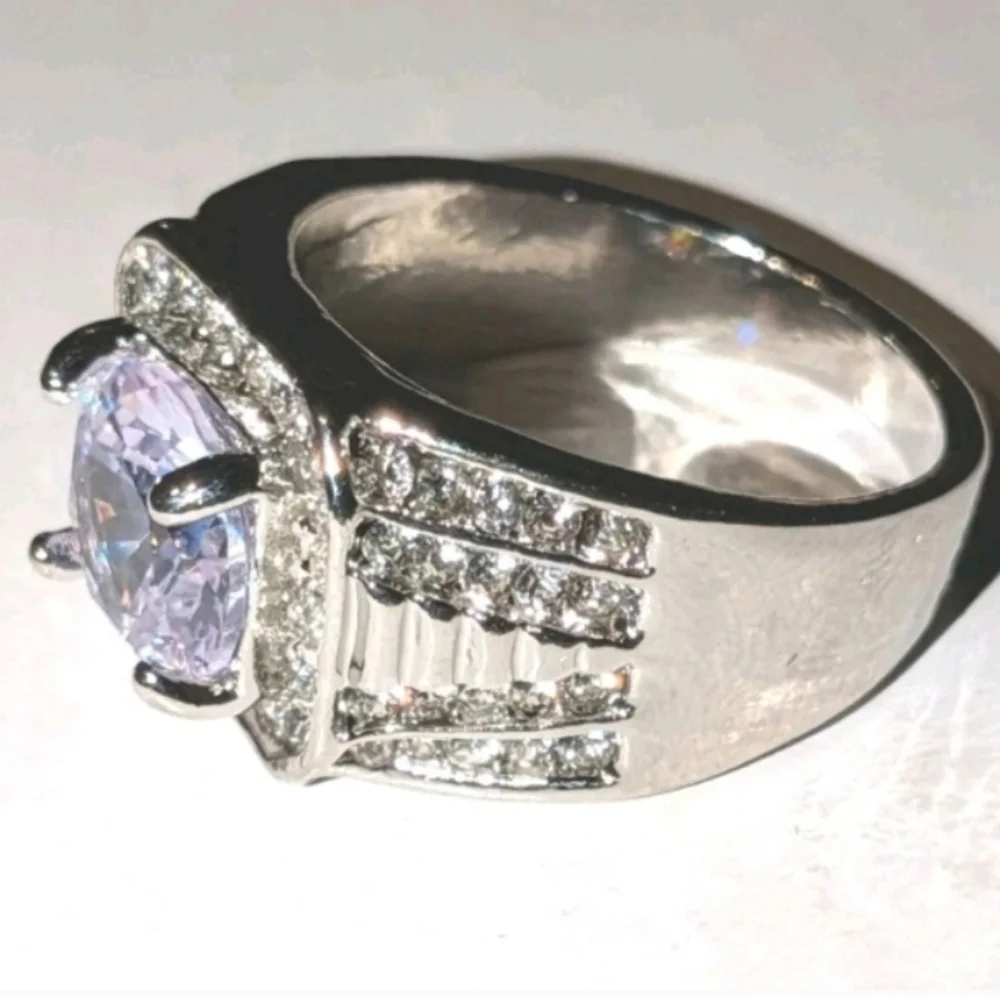 Classic Mens Dazzling 3ct Round Cut Lab Created Diamond Engagement ring